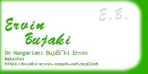 ervin bujaki business card